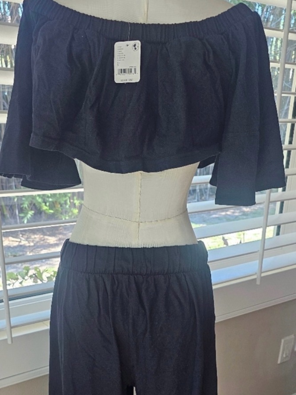 Free People Mauve Off-Shoulder Elastic Waist Top and wide leg pants - Picture 2 of 3